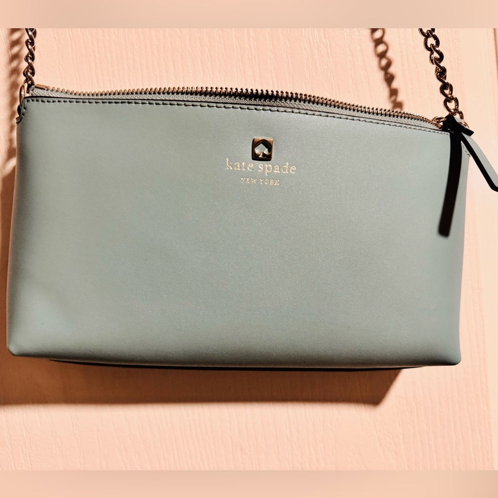 Kate Spade Blue soft Leather Crossbody Bag MSRP: $248 Like New - Picture 4 of 15